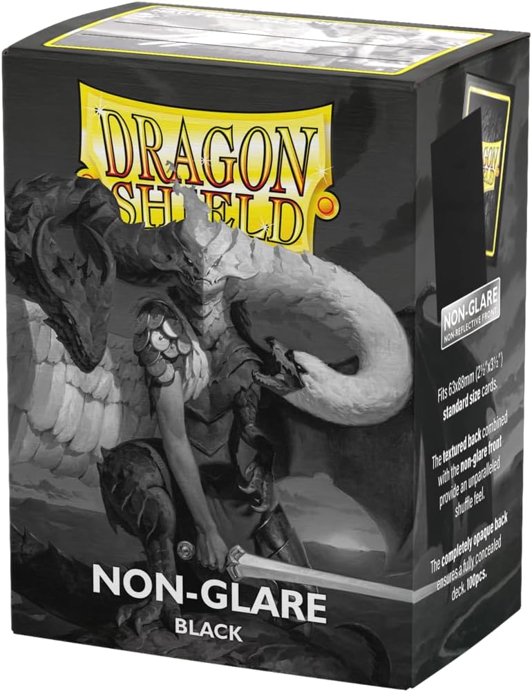 dragon shield | Standard Size Card Matte Sleeves | 100 CT - Non Glare Smooth & Tough Premium TCG Sleeves | Compatible with Pokemon, Flesh & Blood, One Piece & Magic The Gathering | Black - Image 1